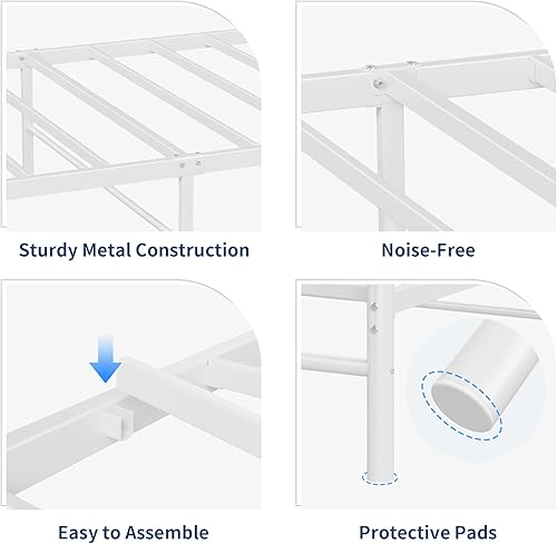 Miniatura 3 de GarveeHome Marco de cama de tamaño individual, marco de cama de metal en forma de corazón con cabecera y estribo, marco de cama de plataforma con