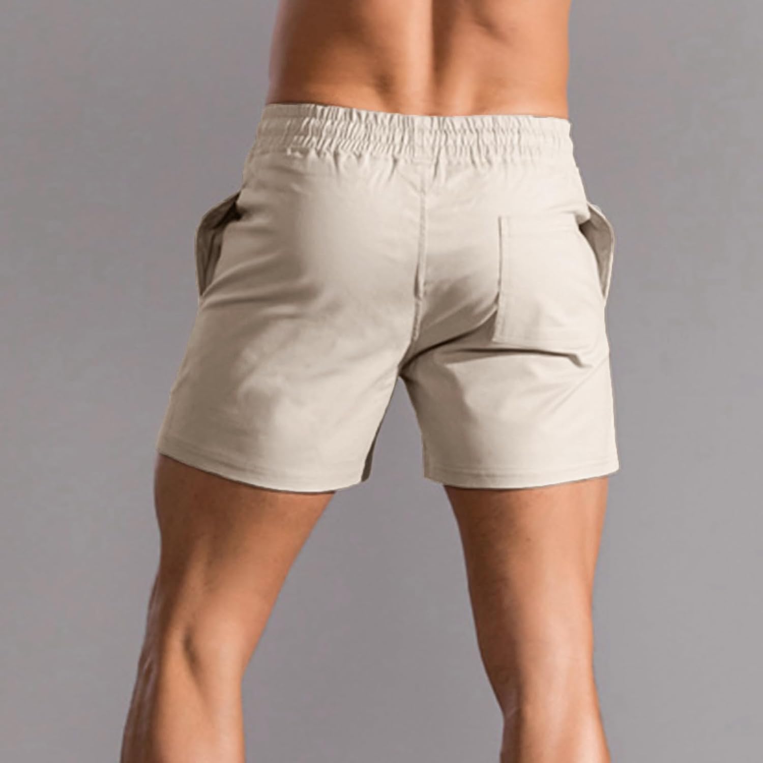 Mens 5" Shorts Cotton Casual Classic Fit Elastic Waist Summer Daily Wear Workout Short