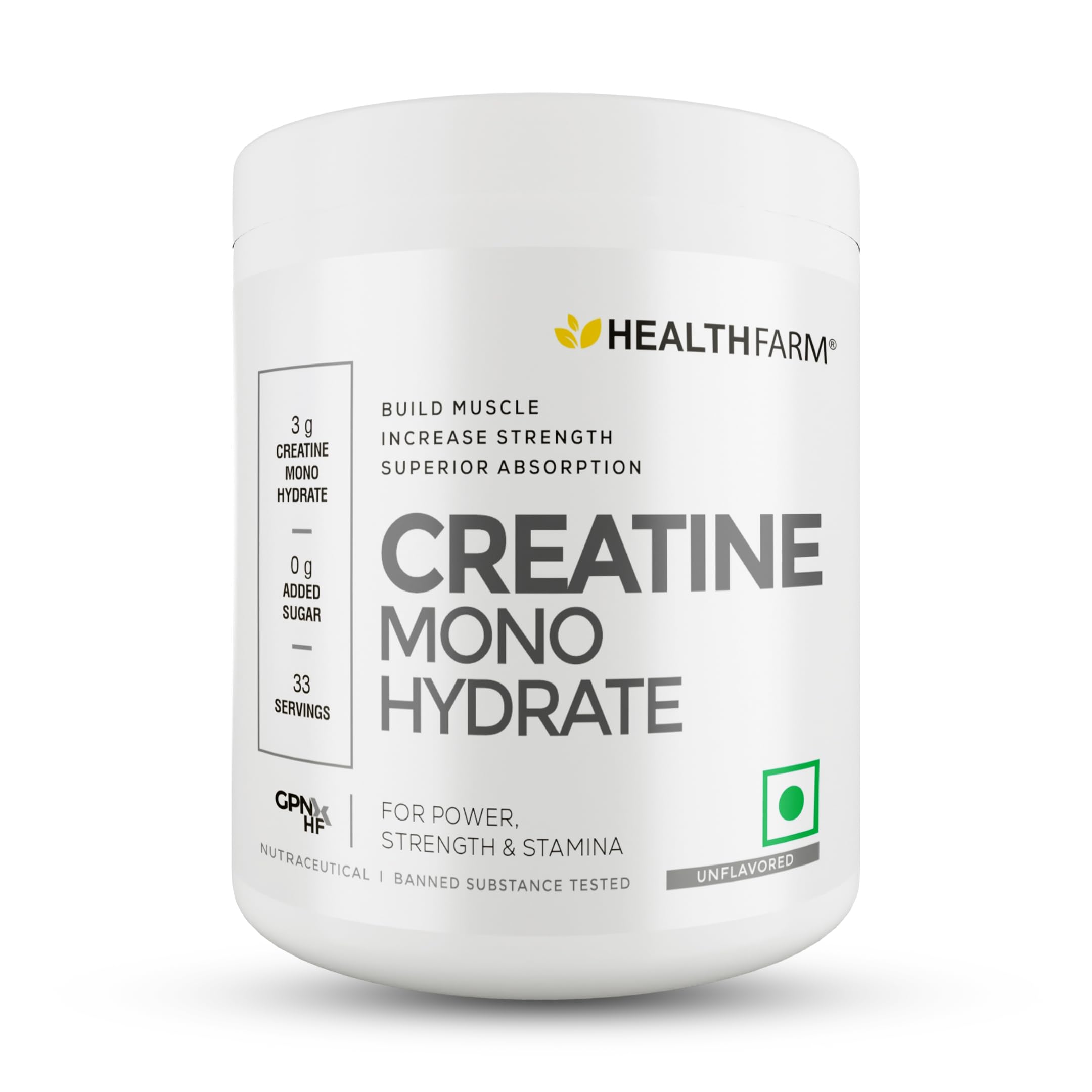 Healthfarm Creatine Monohydrate Powder - 3g of Micronized Creatine Powder per Serving,Lab Tested (100 G) (B0CHB99K37) Amazon Price History, Amazon Price Tracker