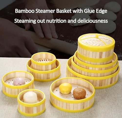 Bamboo Steamer 2 Tier Steamer With Lid Chinese Food Steamer Premium Bamboo Steam Basket Bamboo Cooker Steaming Rack Cookware For Dumplings,Rice,Dim Sum,Vegetables,Fish And Meat (9 Sizes) - Image 6