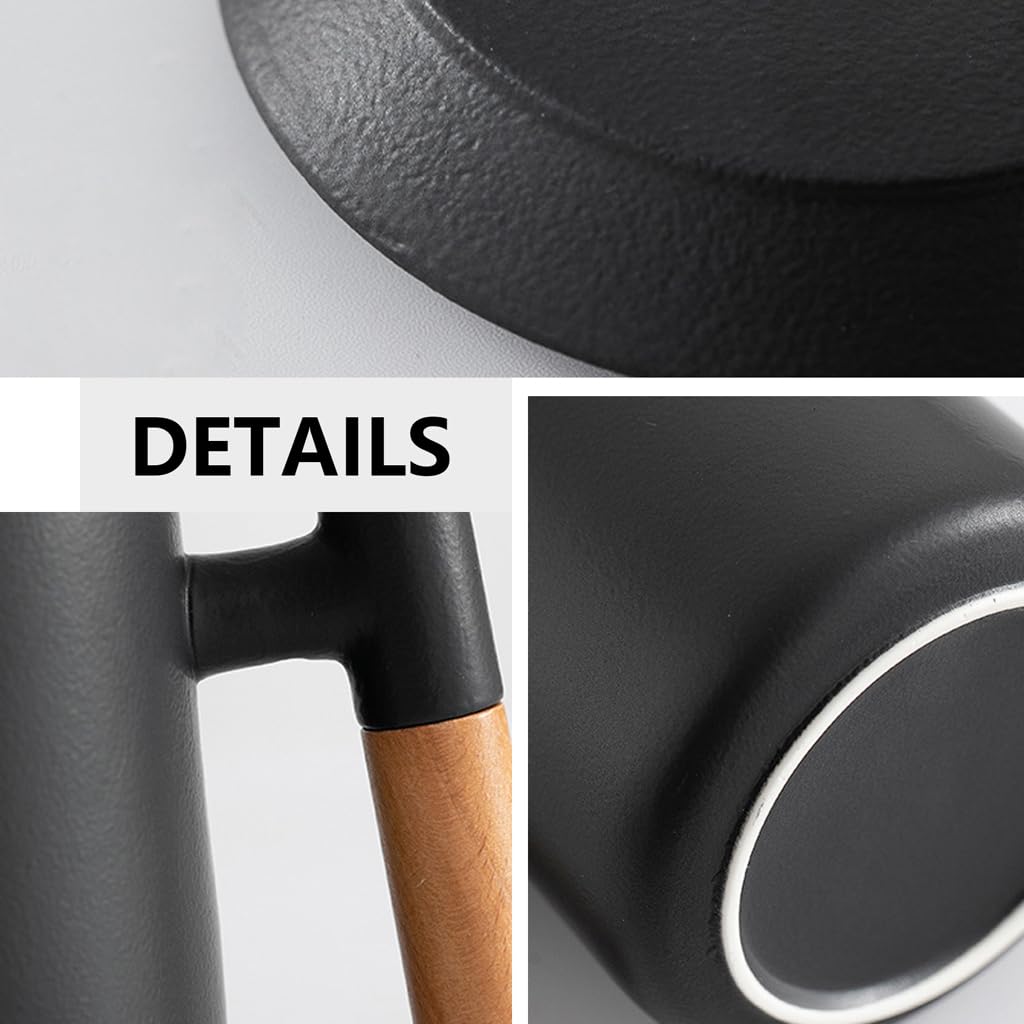 Generico Tazza da tè in Ceramica con Coperchio, Filtro per tè da 450 Ml, per Infusione di tè Sfuso, Manico in Moo per Proteggere dal Calore, Ideale Come Regalo per Lufficio O per Tutti I Giorni