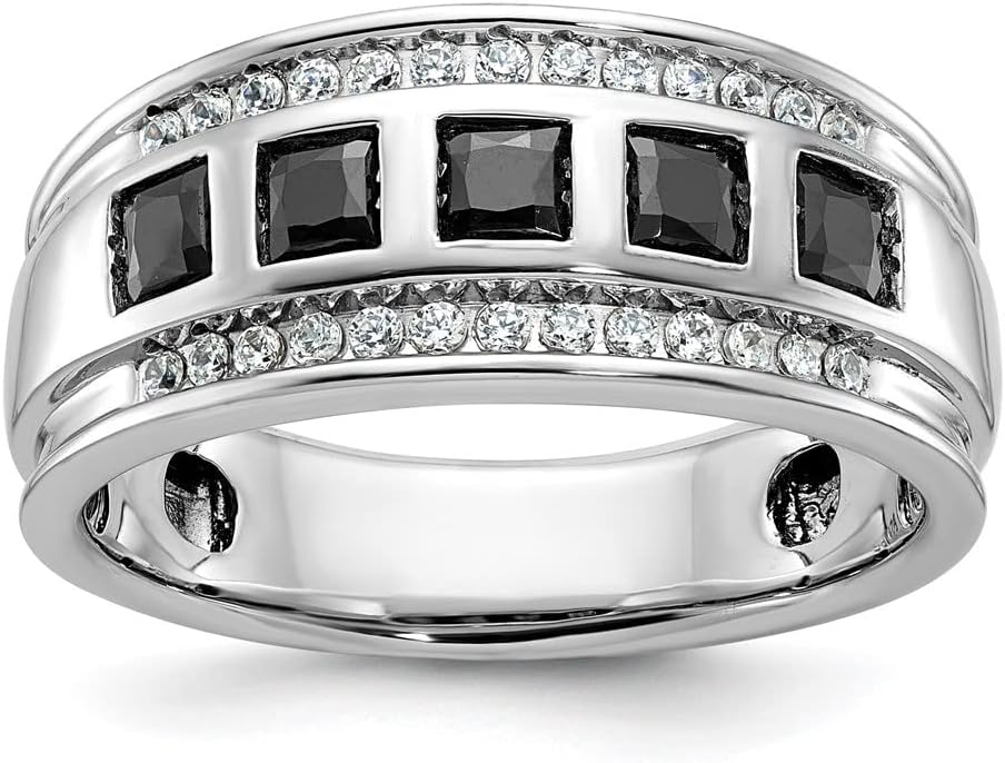 Diamond2Deal 14k White Gold 1.5 carat Black and White Diamond Rings, 1.36Ct