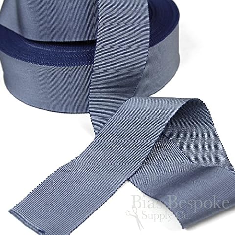 3 Yards of Vera 2'' Cotton & Viscose Petersham Grosgrain Ribbon, Colonial Blue, Made in Italy Cover