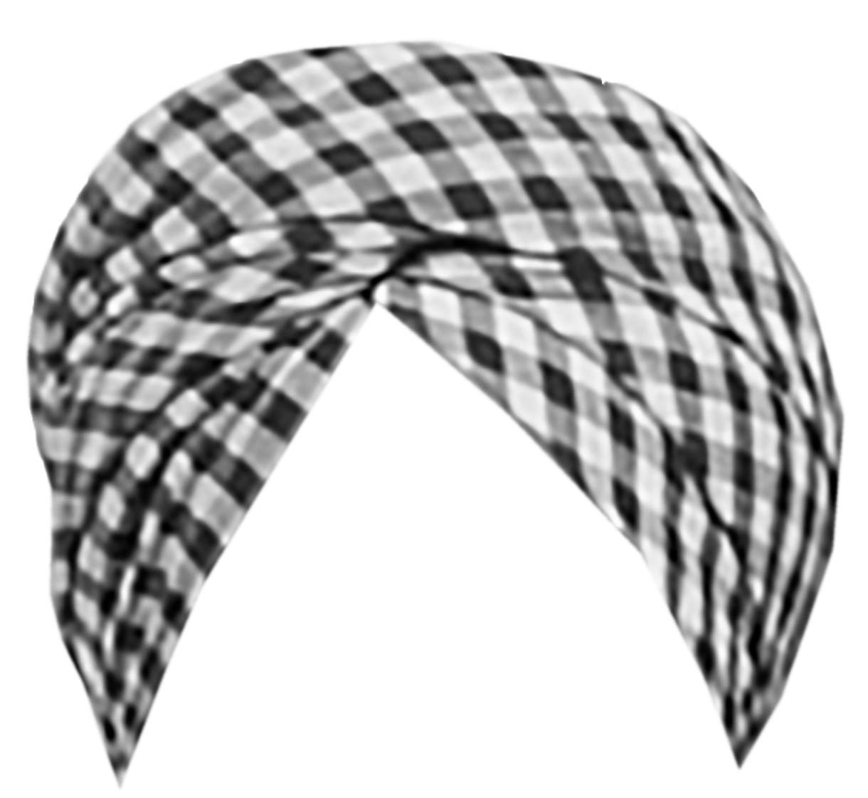 vtn Men's Turban Cloth Saafa/Saafi/Parna Kapda,Unstitched Black & White Check (3.5 Metres)-picture-18