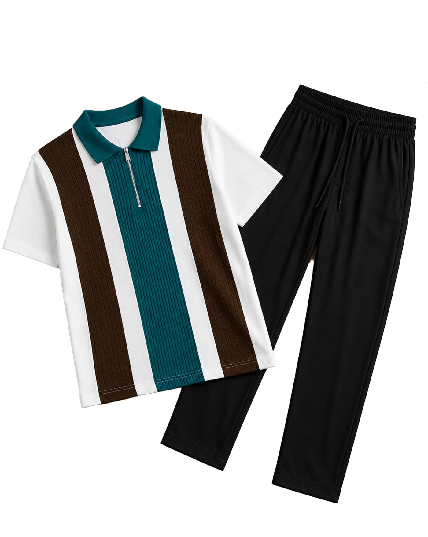 ausk Men's Premium Cotton Blend Polo Co-Ord Set | Half Sleeve Polo T-Shirt with Comfortable Track Pant | Casual Summer Wear | Lounge Wear | Daily Wear Clothing Set for Men-picture-24