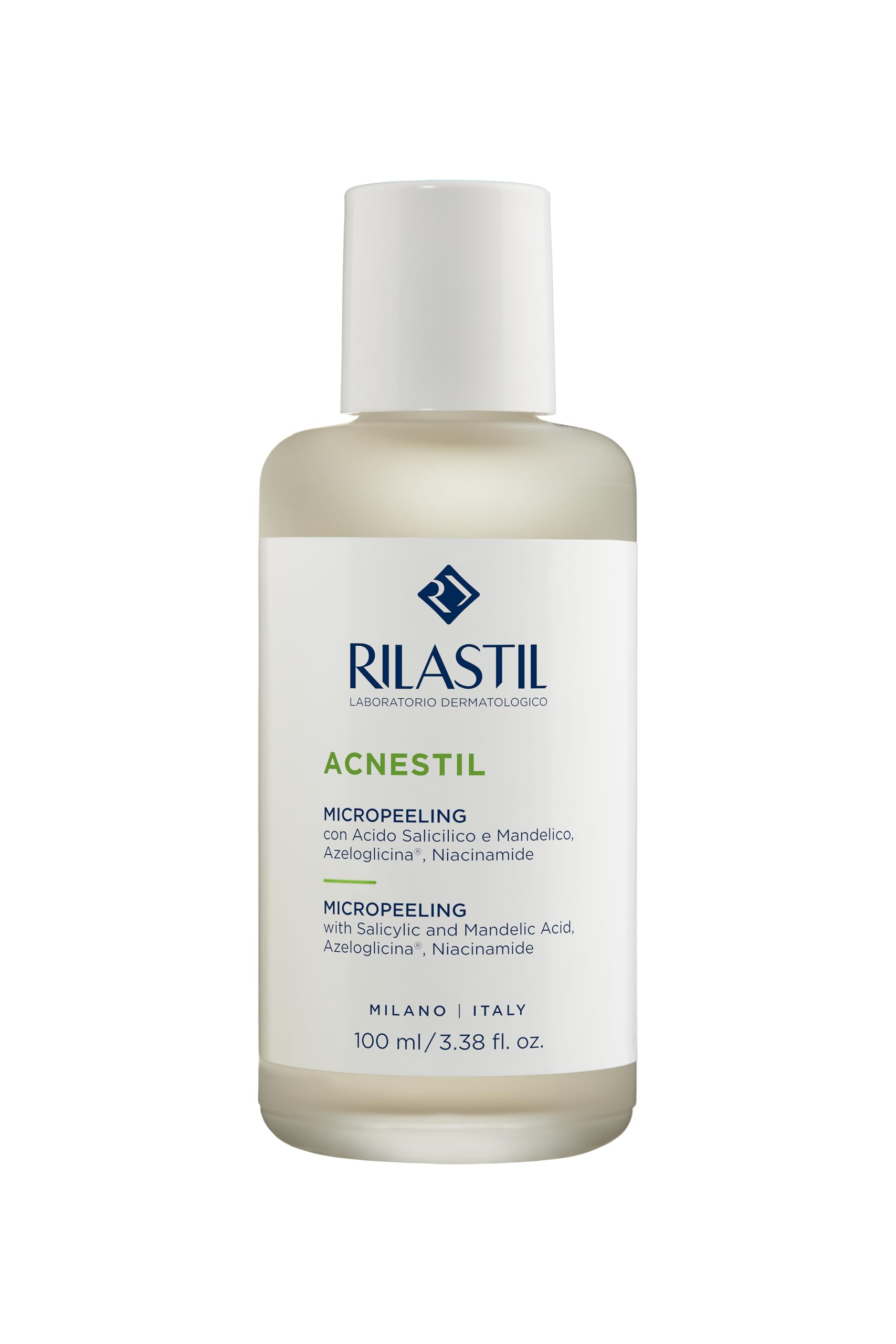Rilastil Acnestil Micropeeling, Intensives Gesichtspeeling mit Salicylsäure, Reinigungspeeling Gegen Hautunreinheiten, Für Unreine, Zu Akne Neigende Haut, 100 ml Packung