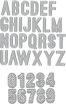 Metal Capital 26 Alphabet Cutting Dies, Spelling Letter Number Die Cuts for Card Making Stencil Embossing Tool Scrapbooking DIY Etched Craft Dies