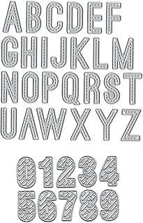 Metal Capital 26 Alphabet Cutting Dies, Spelling Letter Number Die Cuts for Card Making Stencil Embossing Tool Scrapbooking DIY Etched Craft Dies