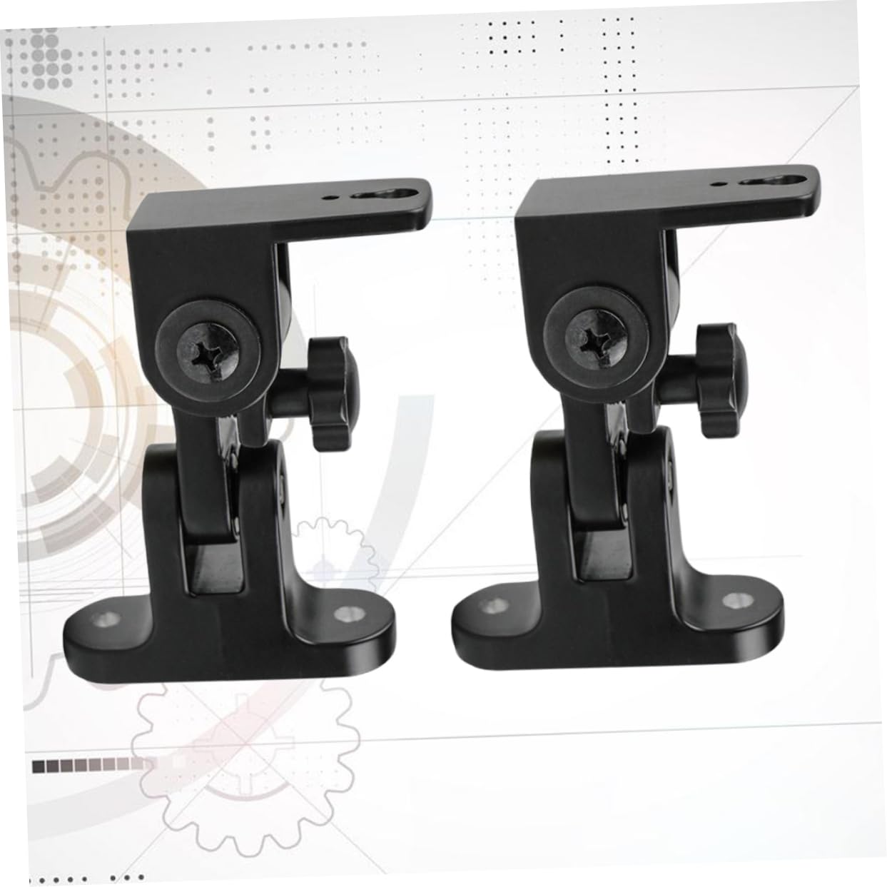 Uonlytech Support Mural pour Haut-Parleur, Support D’Enceinte en Alliage de Zinc Noir, 2 Pièces, Réglage D’Angle, Montage Mural pour Son Surround