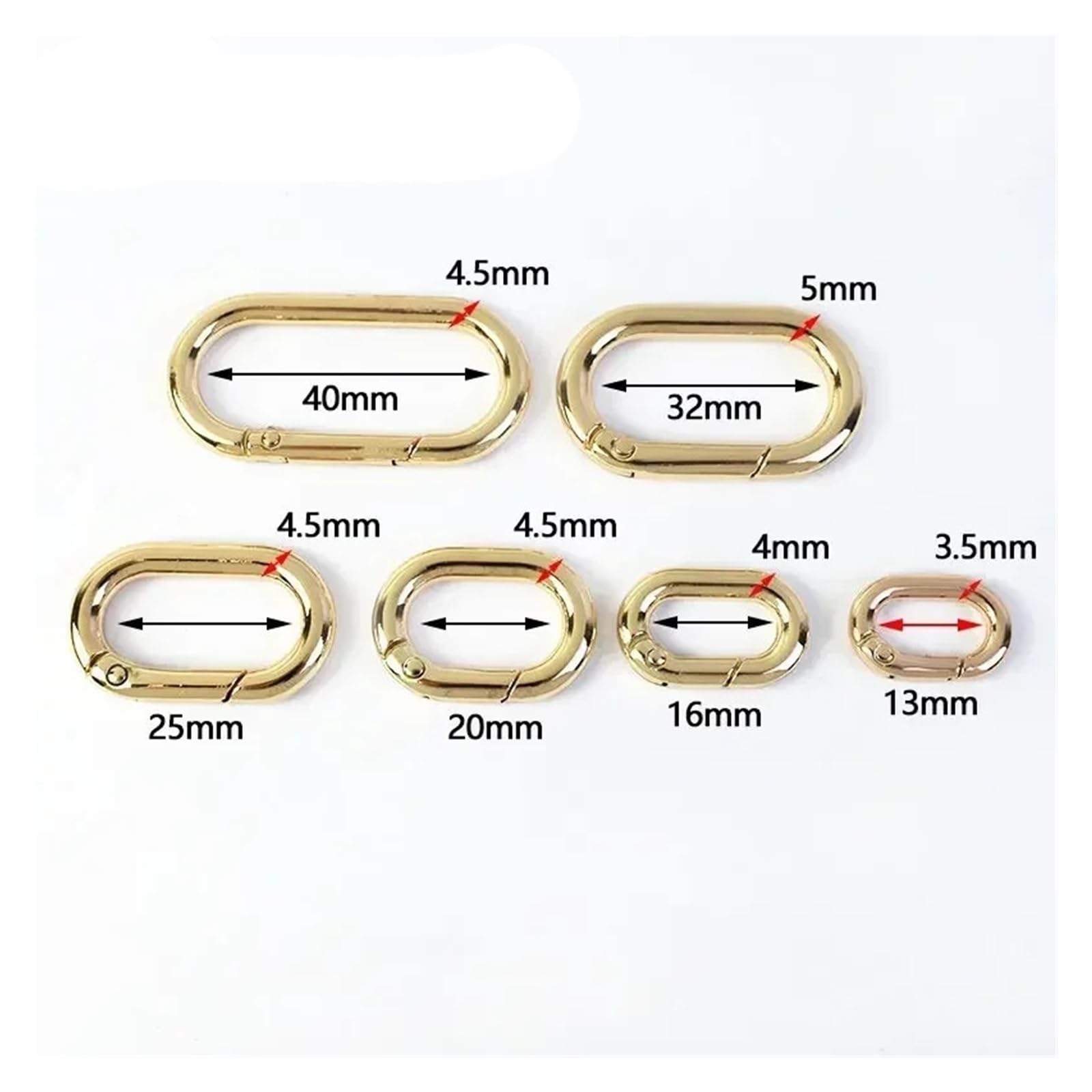 Regulowane metalowe klamry, metalowe klamry do torby, 13 40 mm metalowe klamry do paska torby otwierana klamra O-ring