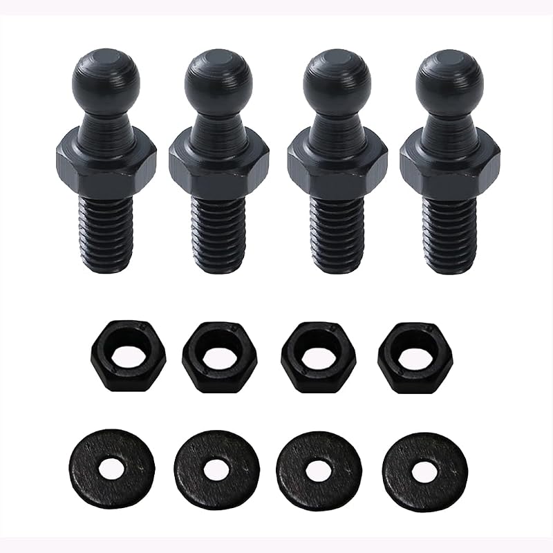 Prisioneiros esféricos 10 mm TOOMYAUTO com rosca fêmea M8 e haste de 1,27 cm para molas a gás – 4 unidades