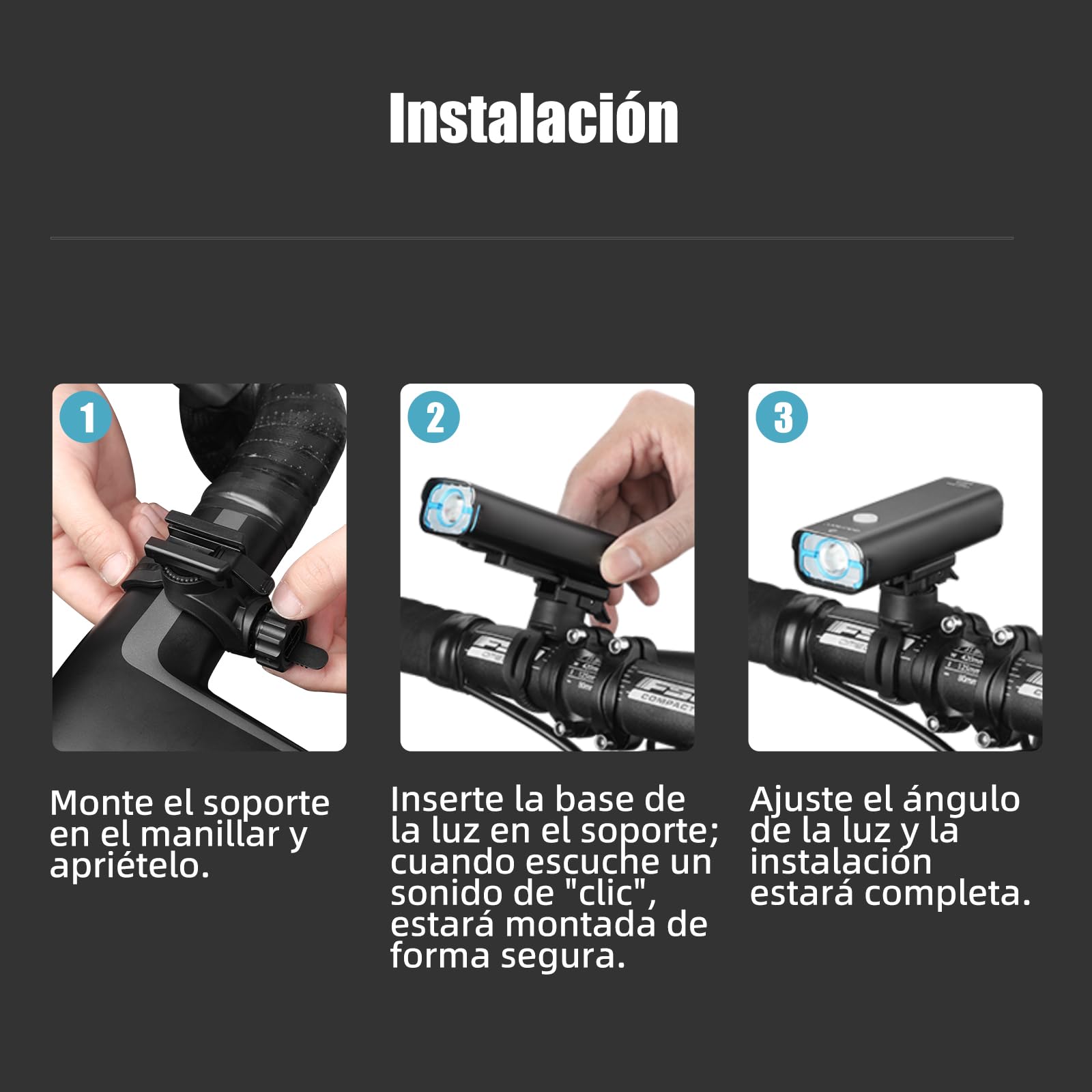 Gaciron Bike Light Set, V9CP-850, Wire Controlled Bicycle Headlight, Super Bright Bike Light Up to 850lm, USB-C Rechargeable, IPX6 Waterproof, Professional Bike Front Light for Road, Commuter Cycling