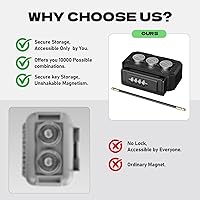 Vista 5 de Caja de bloqueo de llave magnética con grillete de cable removible para interior y exterior, impermeable, código de 4 dígitos combinable