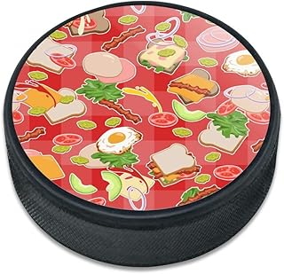 GRAPHICS & MORE Messy Sandwich Pattern Bread Cheese Bacon Lettuce Egg Food Ice Hockey Puck