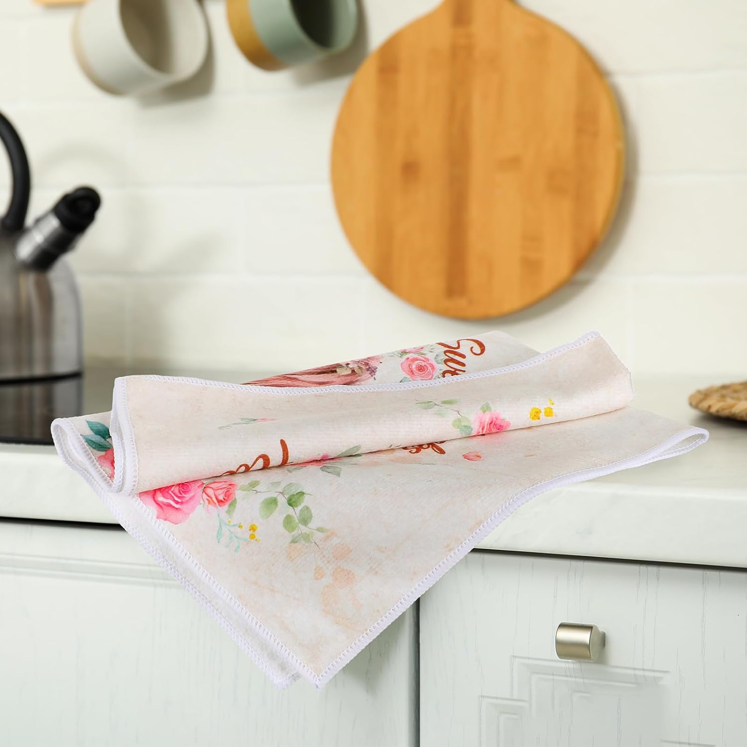 Horse Kitchen Dish Towels - Set of 6 Funny Farmhouse Floral Tea Towels Gifts for Horse Lovers Western Hand Towel Decorative for Home Bathroom Cleaning Drying Housewarming Cooking Decor - Image 6