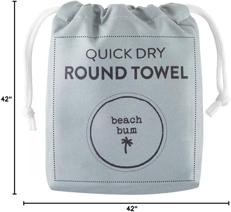 Stephan Baby Towels - Quick Dry Microfiber Infant or Toddler Beach Towel Round, 42-Inch Round, Grey - Beach Bum image 3