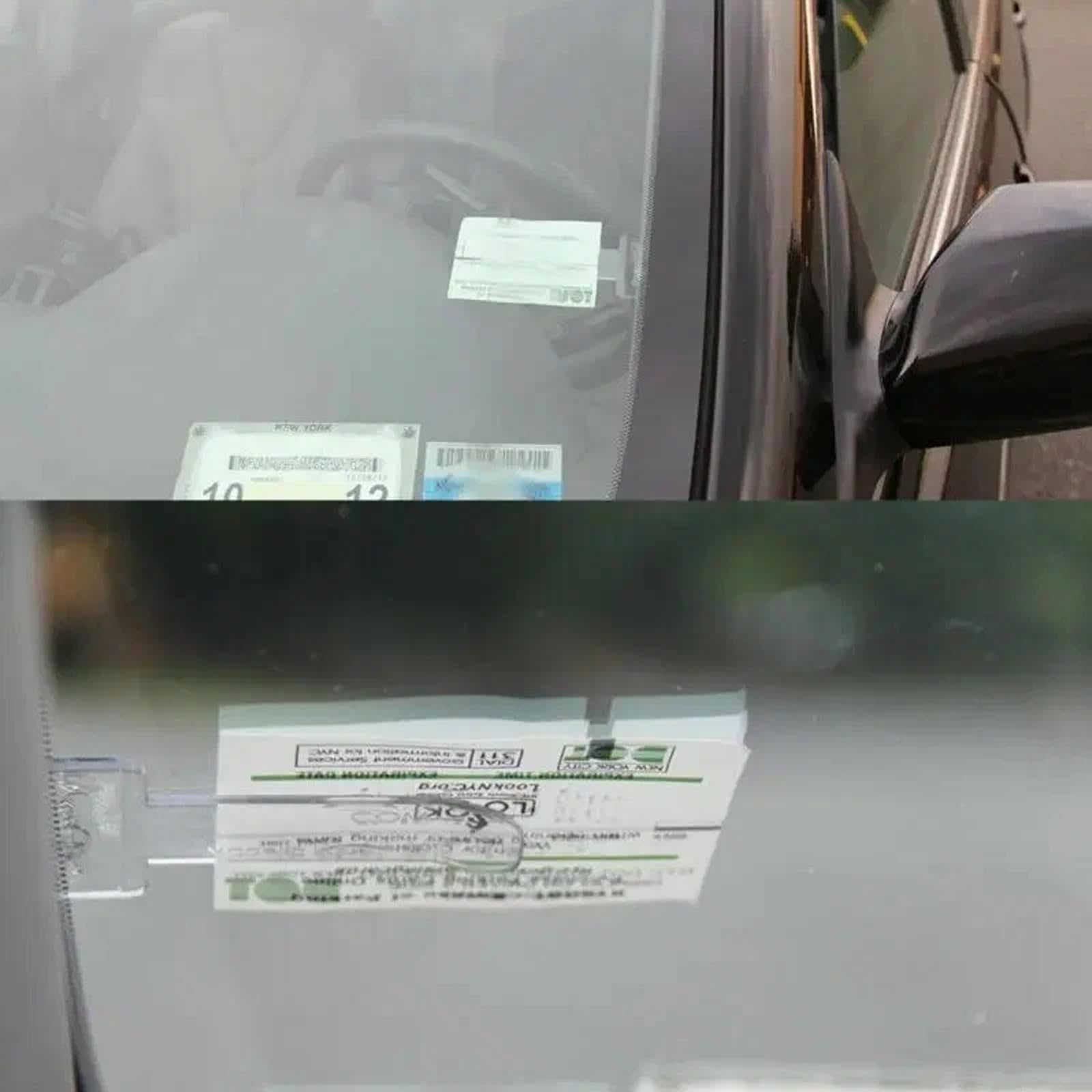 6 Piezas Clip para Boletos de Parabrisas, Autoadhesivos Car Ticket Holder, Transparentes Soportes para Billetes de Aparcamiento, para Ticket de Coche, Permisos de Estacionamiento