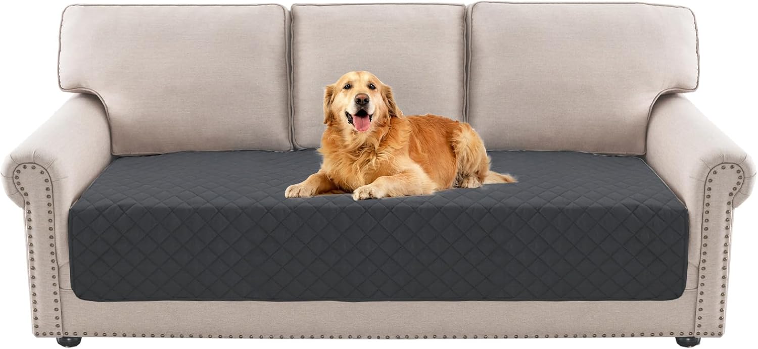 BellaHills Water Repellent Dog Blanket for Bed Sofa Cover Pet Throw, Washable Mattress Protector Furniture Protector for Dog/Pet/Cat, 77x178cm, Grey