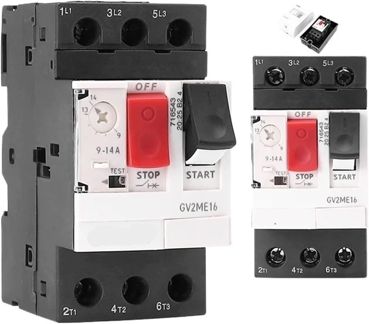 1PCS GV2ME Motor Protection Breaker MPCB Motor Starter Motor Circuit Breaker Push Button 3P Thermal Magnetic Type(MPCB Box)