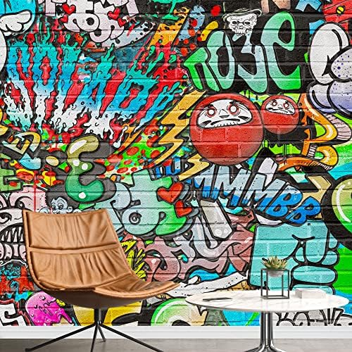 SIGNFORD Removable Wall Sticker/Wall Mural Vibrant Neon Spray Paint Typography Graffiti & Street Art Pop Art Digital Art Realism Bohemian Urban Decorative for Living Room, Bedroom, Office - 66"x96"