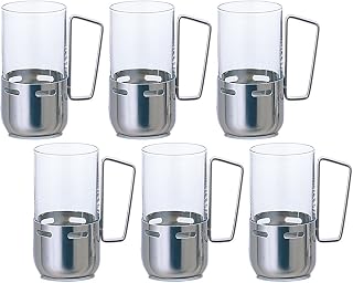 ADERIA H-AX Trevian A-Shaped Glass with Holder 8, 8.5 fl oz (240 ml), Set of 6, Made in Japan, High Ball, Water Split, Hot Water, Beer, Cup, Wedding, Celebration, Beer, Stylish, Popular, Ranking