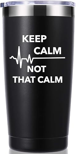 momocici Keep Calm Not That Calm 20 OZ Tumbler.Thank You Appreciation Doctor Nurse Gifts.Birthday,Christmas,Medical Nursing Graduation Gifts for Doctor,Nurse,Medical Worker Travel Mug(Black)