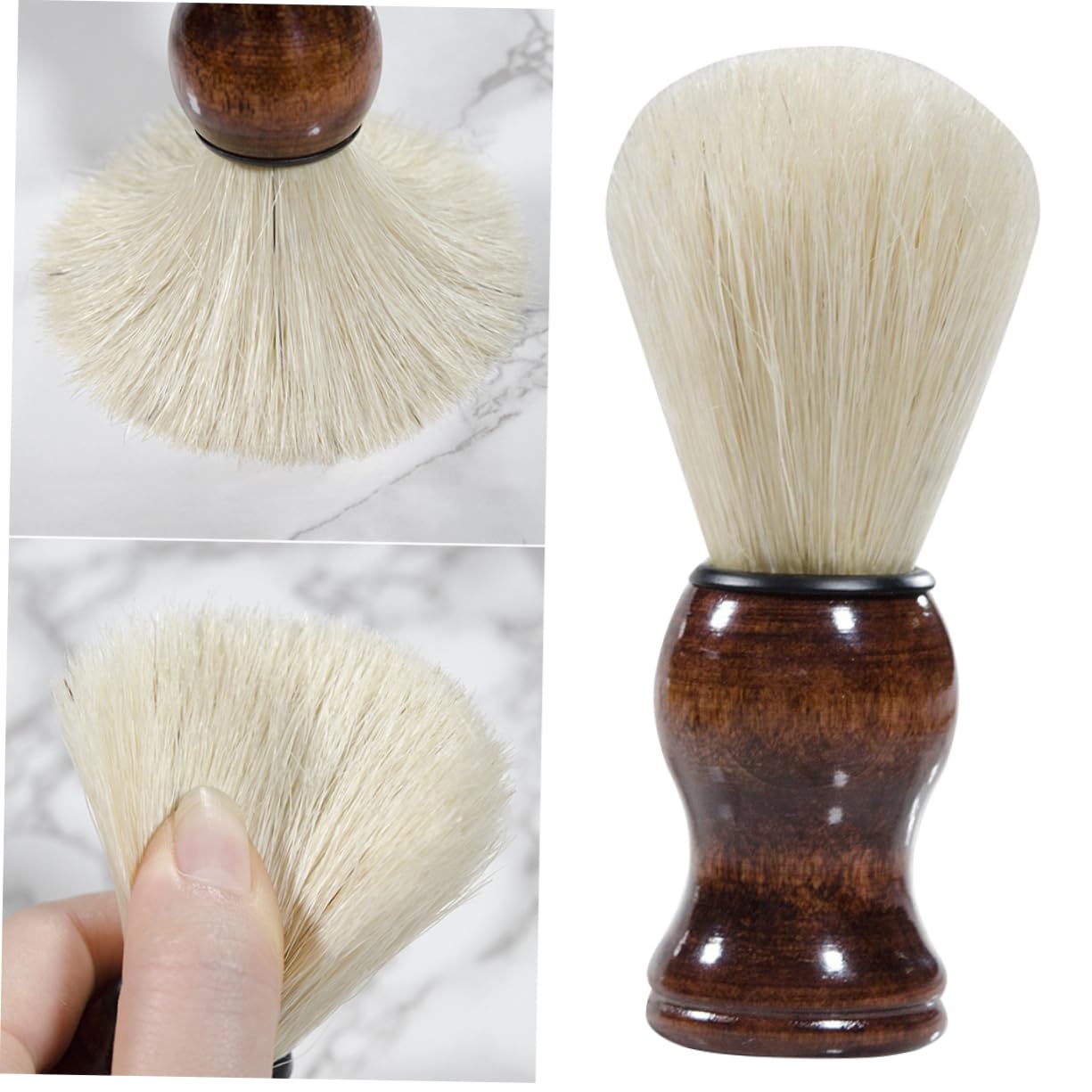DEARMAMY Portable Men's Beard Brush Gentle Bristle Shaving Brush for Beard Cleaning Styling