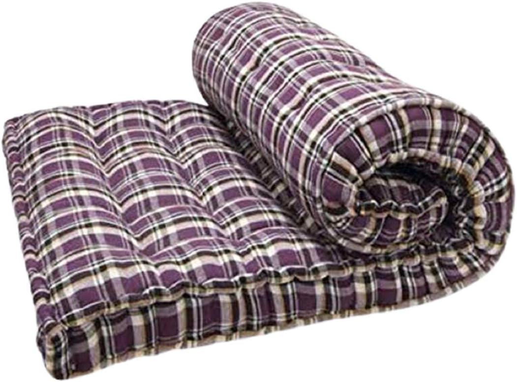 5-Inch Thick Soft Cotton Quilt Foldable Double Bed Box Mattress Gadda Gingham Plaid Checkered Multicolour Medium Soft Cotton Box Bed Mattress((72X72X5 Inches Or 6X6 Ft))