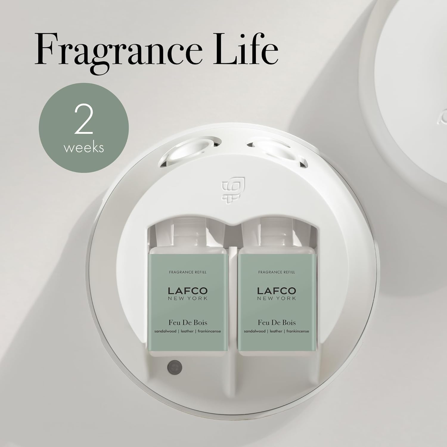 LAFCO New York Pura Smart Device Refill, Feu de Bois - Pack of 2 - Vial Delivers Up to 2 Weeks of Fragrance Life - Made in The USA