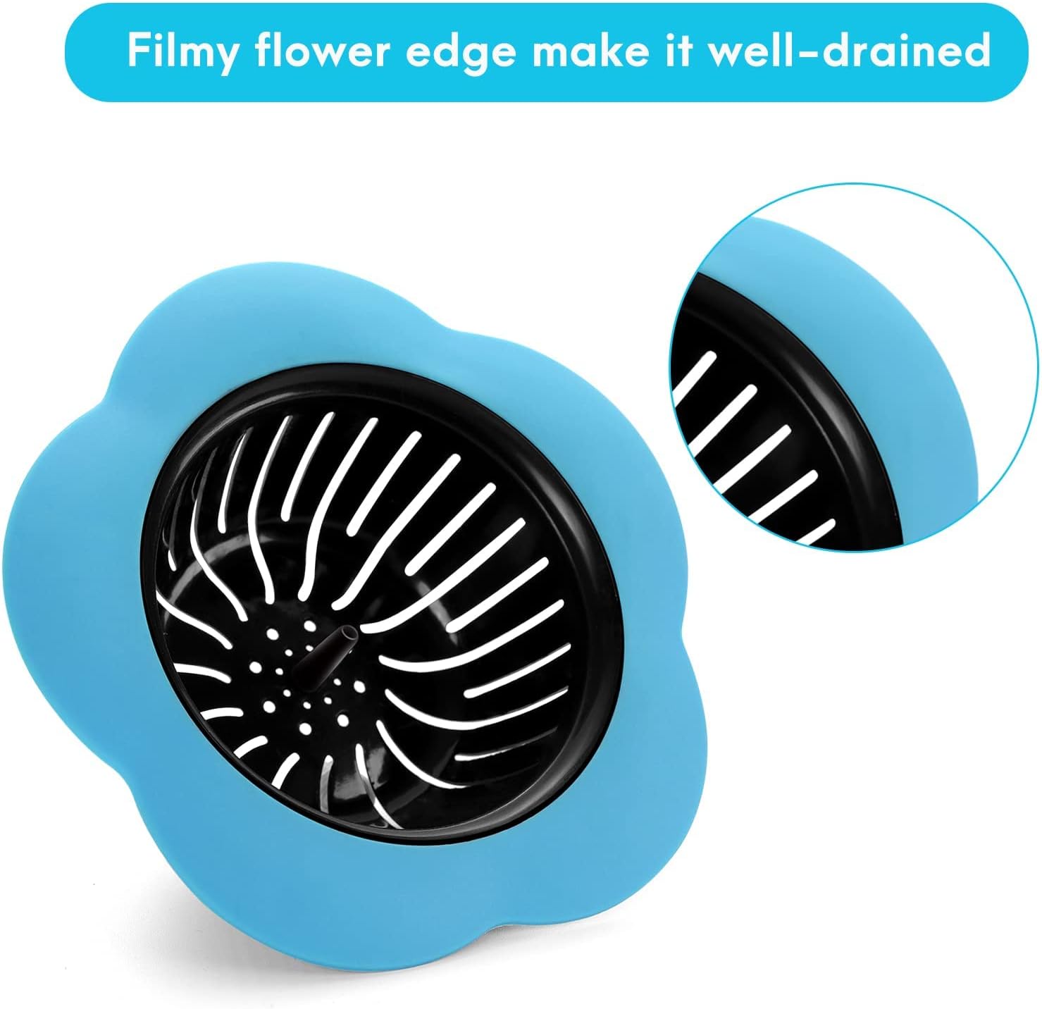 2 Pack Sink Drain Strainer for Kitchen Sink Drain Silicone Sink Stopper Garbage Disposal Drain Stopper 4.5'' Diameter