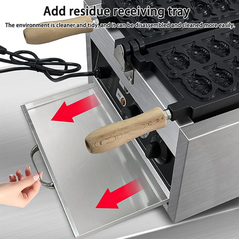 Macchina per waffle per forme creative, design in acciaio inossidabile, rivestimento antiaderente, facile da pulire, per cucina domestica e panetteria, perfetta per fare cialde di pesce e scarpe