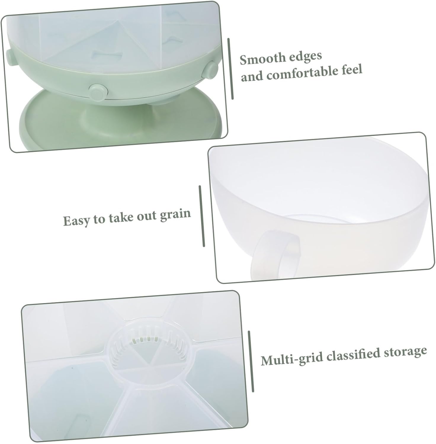 Rotatable Rice Dispenser Visible Window Airtight Grain Storage Container for Kitchen Large-capacity Cereal Holder Button for Fresh Grains Suitable