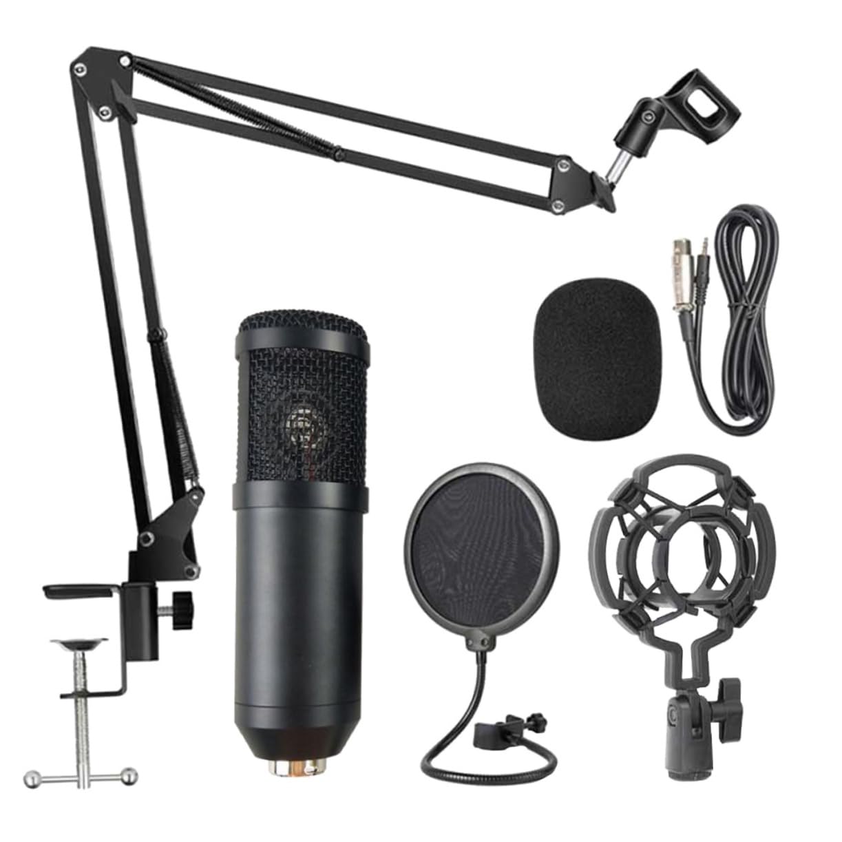 Abaodam Microfono a Condensatore Bm800 USB Nero per Streaming | Lega di Alluminio, Cardioide per Voce, Adatto a Studi di Registrazione Colore Casuale