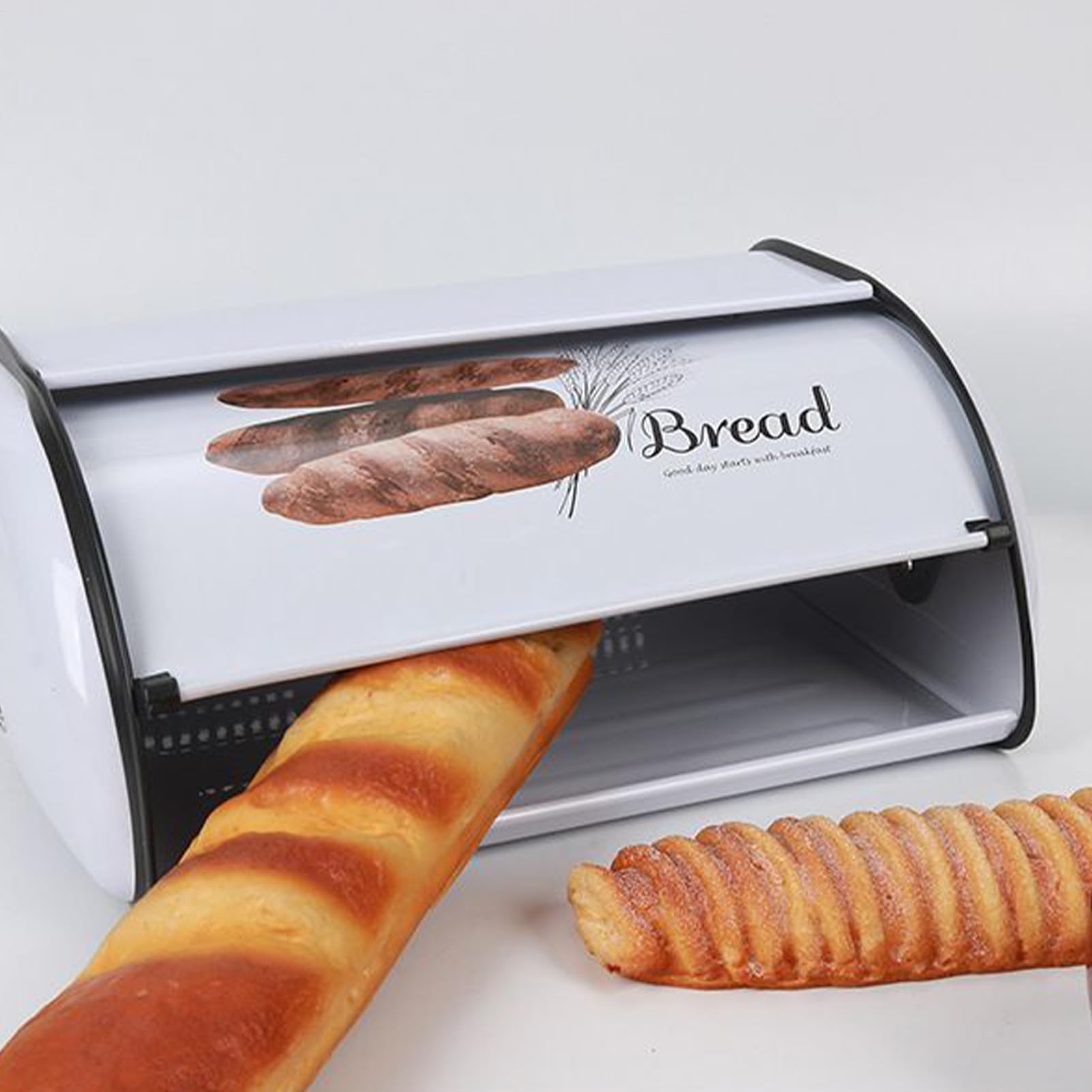 Pojemnik na chleb, pojemnik na żywność, mały, kosz i organizer na bochenki wiejskie, idealny do utrzymania świeżości domowej roboty, zapewnia wygodne przechowywanie, tosty, chleby, naleśniki