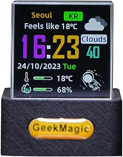 for GeekMagic Mini 3D Hologram Cube Display with WiFi, Smart Weather Station & Digital Clock, Customizable Photo Album, GIF Animations,Real-time Weather & Time Display,Creative Desktop Car Decor Gift
