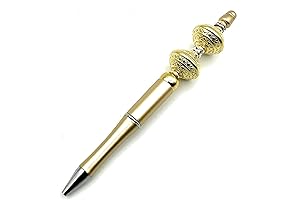 Beaded Pen with Gold Sparkle Beads from Plastic Scott Guild