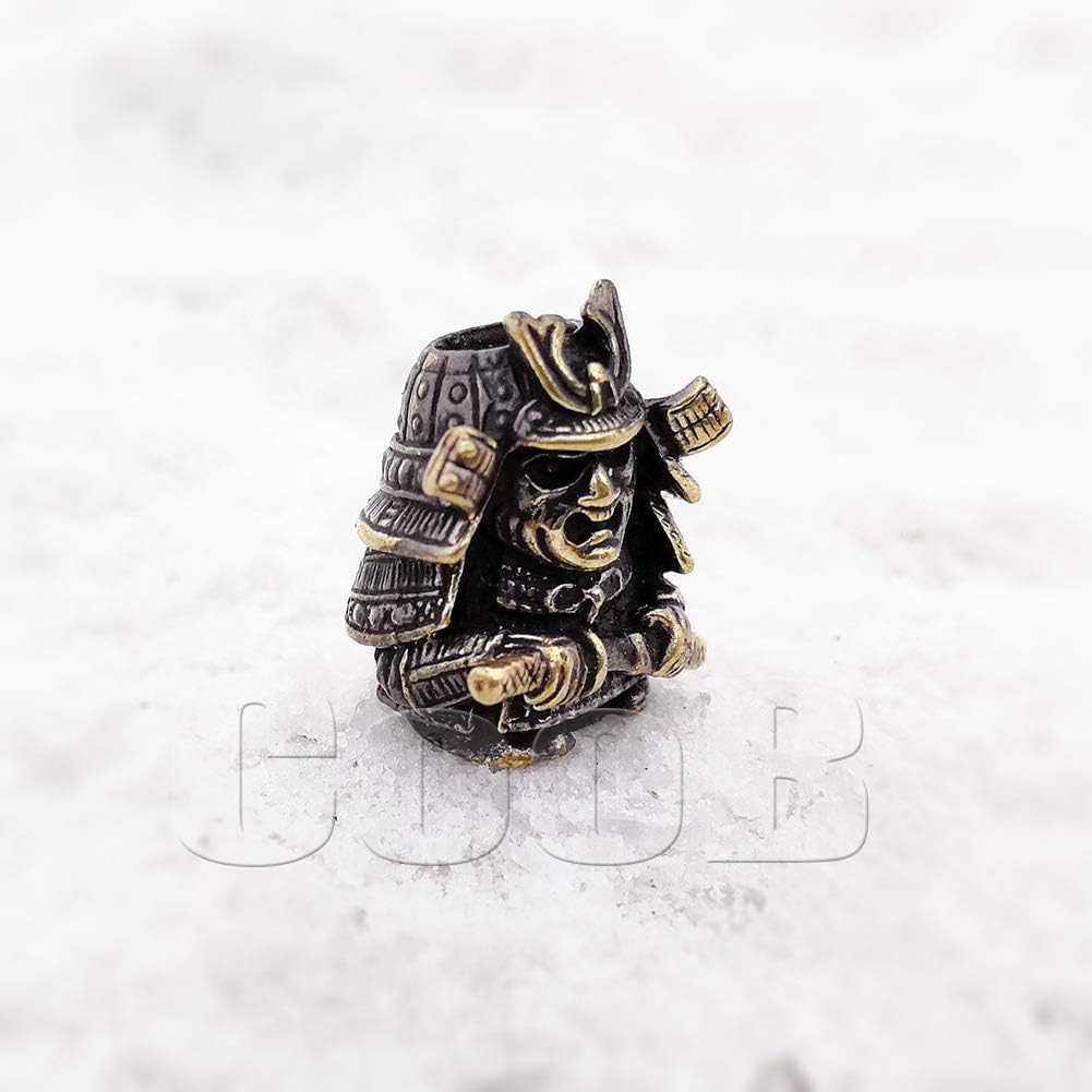 СooB EDC Paracord Bead, Beard Bead, Knife Lanyard Bead, Charm Samurai Warrior. Metal Hand-Casted Paracord Beads Pendants for Paracord Knives Lanyards 1Pcs/Lot