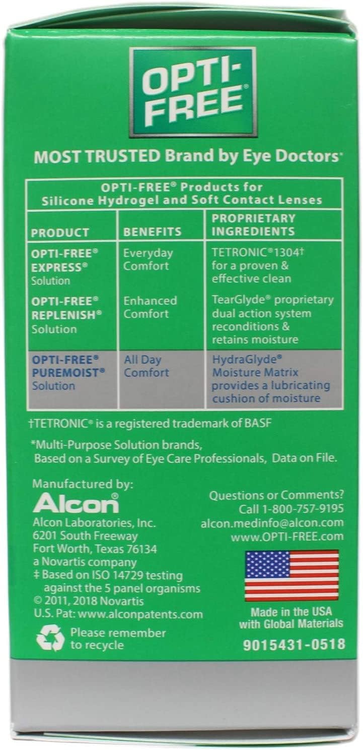 Opti-Free Puremoist Multi-Purpose Disinfecting Solution - 2 oz, Pack of 3