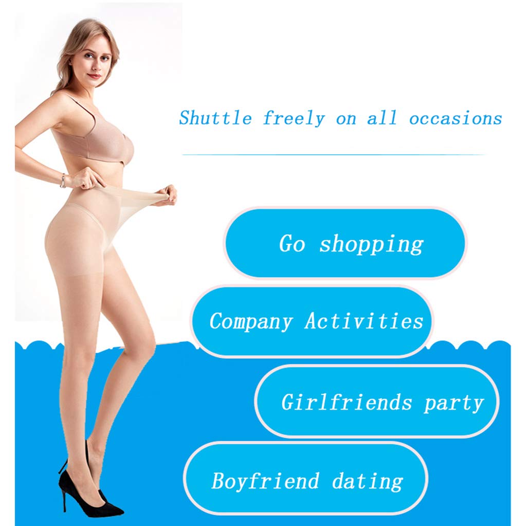 Collant Donna, Collant Morbidi Trasparenti, Collant rinforzati a Tutta Lunghezza, Leggings rinforzati a Lunghezza di Calze, Collant a Vita Alta,Flesh,2 Pair