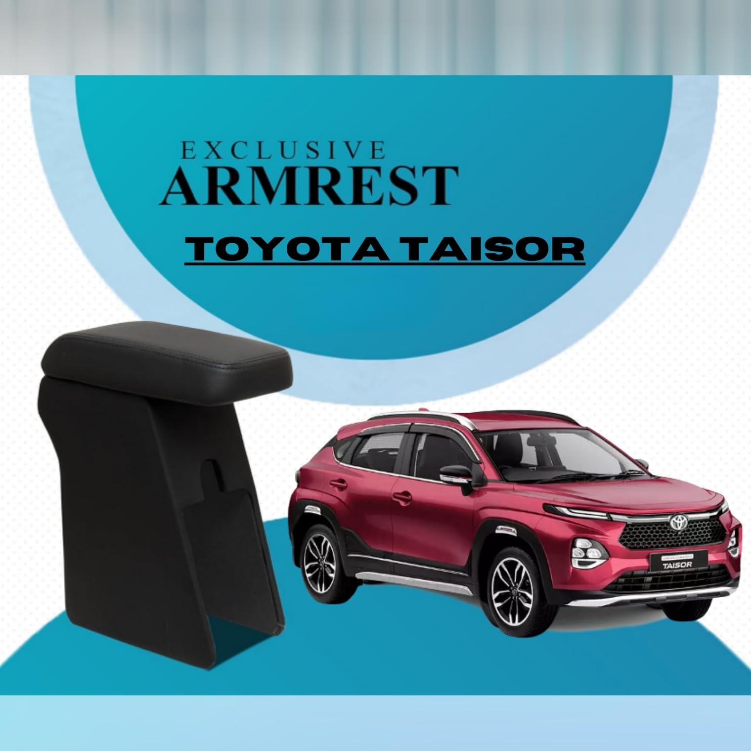 Pabla Enterprises High-End Car Center Armrest with Storage Compartment and Ultimate Comfort only For TOYOTA TAISOR and TOYOTA GLANZA BLACK Color-image-23