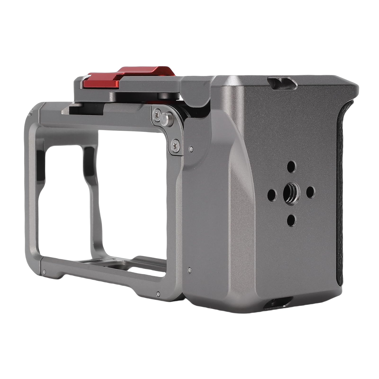 Jaula para Cámara con Asa Lateral para Action 4 3 5 Pro 6, Empuñadura de Aleación de Aluminio, Plataforma Protectora de Vídeo con Zapata Fría y Correa para la Muñeca