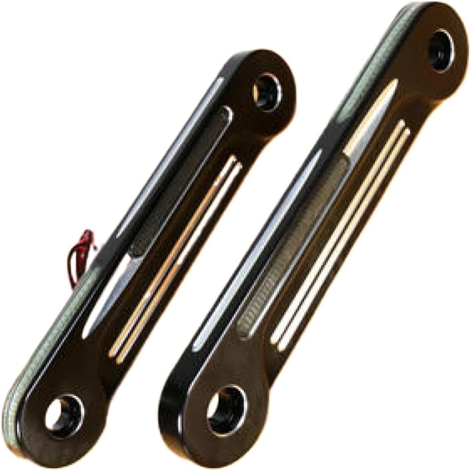 Front Aluminum Shallow Cut LED Flush Fork Turn Signals Brackets Compatible with Touring Electra Street Trike 2014 2022 Models Universal Fit(All Black)