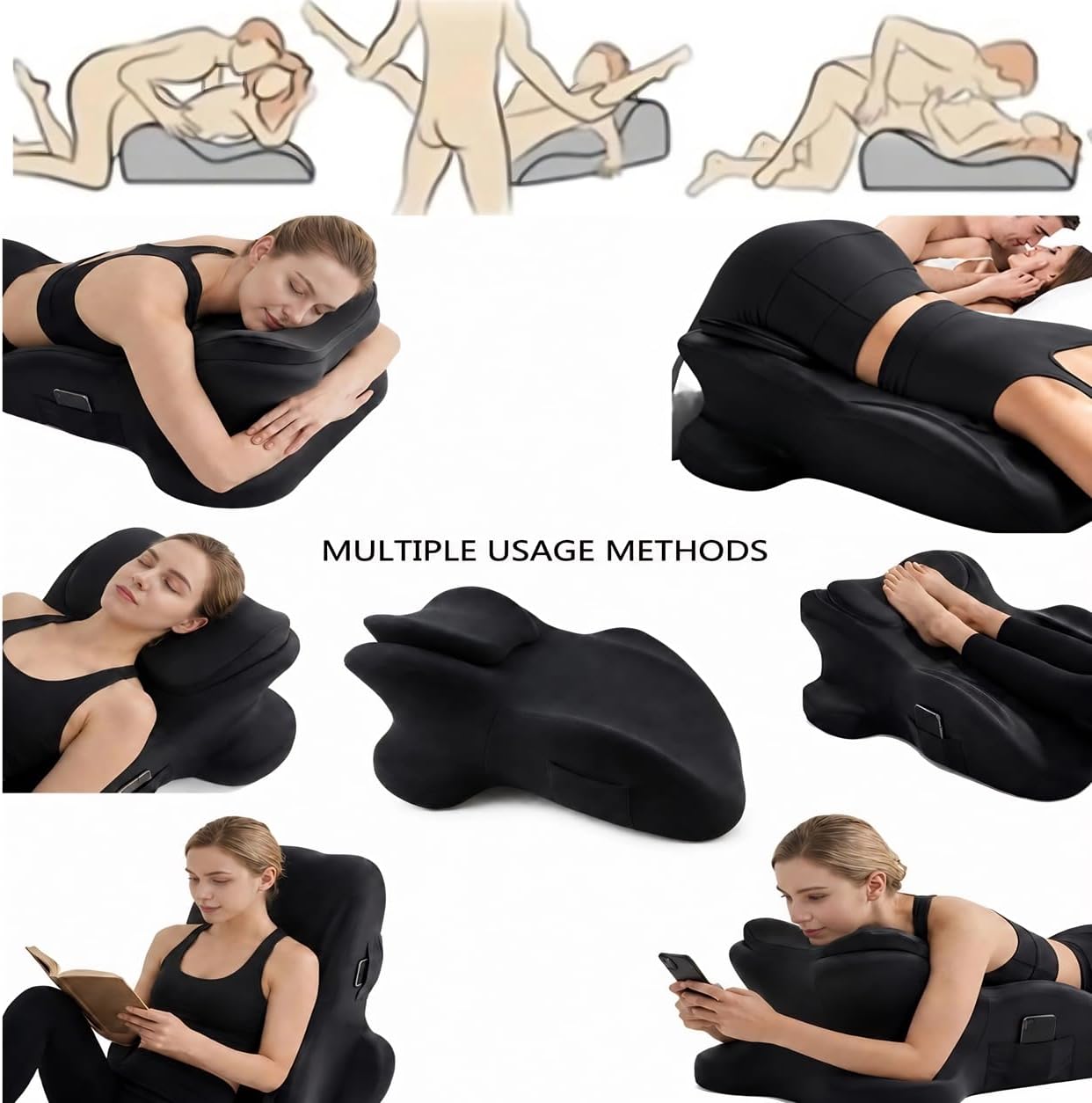 Multi-Functional Oversized Prone Wedge Pillow, King Size,Superior Bounce. | sex wedges pillow for intimacy plus size ,wedge pillow for acid reflux relief,ergonomic memory foam wedge pillow