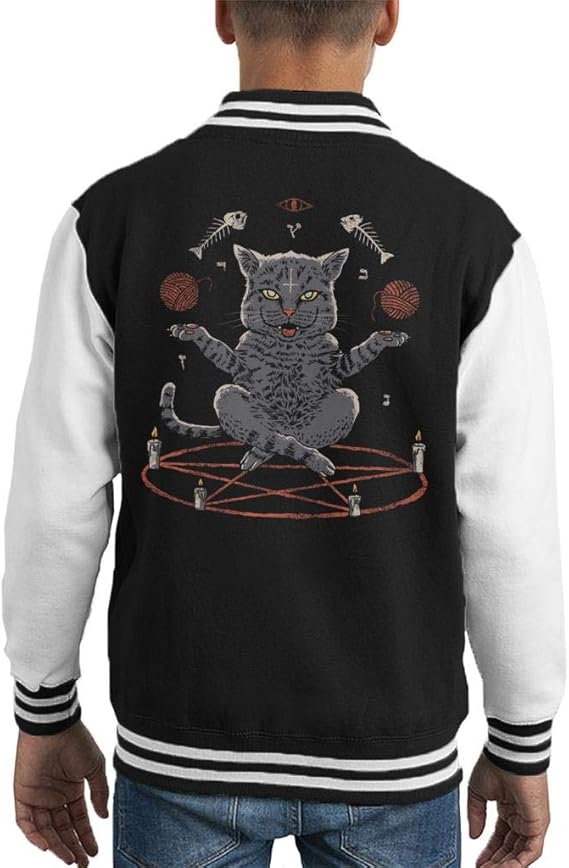 Devious Cat Kid's Varsity Jacket Amazon.de Bekleidung