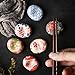 CHOOLD Japanese Style Hand Painted Floral Ceramic Chopsticks Rest Rack Dinner Spoon Stand Knife Fork Holder Chopsticks Stand(Set of 6)