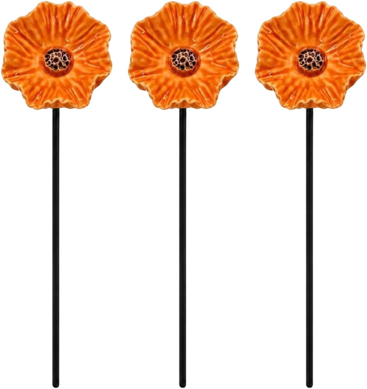 Ceramic Blossoms for Bees, Butterfly Decor, Watering Station Stakes