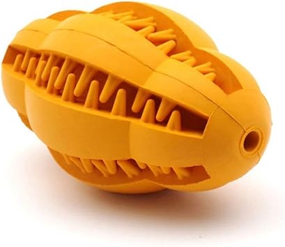 Amazon Petcute ペット用品 ラグビー ボール 犬用噛むおもちゃ 歯磨き玩具 餌入れ ラバー製 丈夫 歯ぎしり おやつボール ワンコ ボール ハーブ匂い付き 可愛い デンタルケア 犬猫対応 L 黄色 Petcute ボール 通販