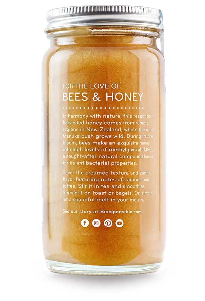 Bee Harmony Raw Manuka Honey, 400+ MGO, New Zealand, 12 OZ