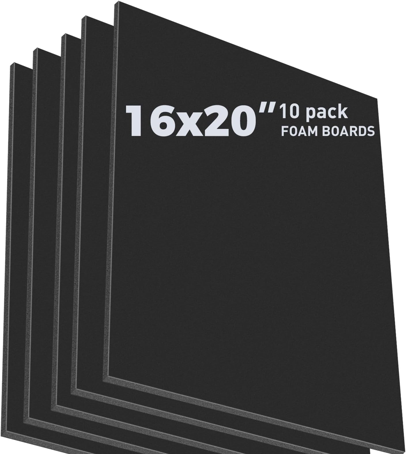 16x20 Black Foam Boards Pack of 10, 3/16" Thick | Acid Free, Polystyrene, Warp-Resistant, Rigid, Foam Core Board, for Modeling, Billboard, Painting, Framing, Photo Mounting