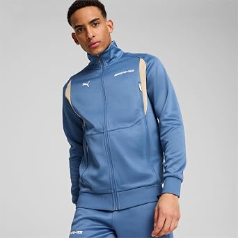 PUMA Men's MERCEDES AMG TRACK JACKET, Blue Horizon AH24, Small